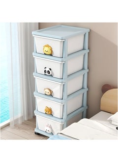 White and Blue 5 Drawers