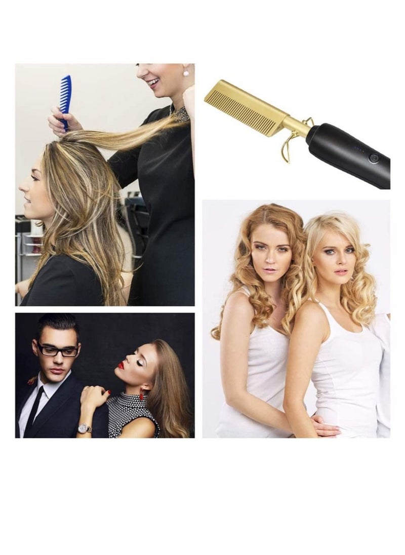 ELTRAZONE Heating Comb Straightener Electric Hot Comb Flat Iron Hair Straightening Brush Smoothing Iron Comb Hair Straightener Brush  - Image 5