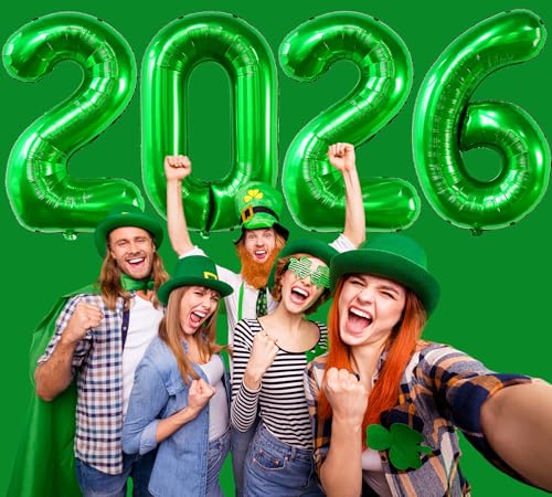 BBPOOL Giant Green 2026 Balloons 40 Large Number 2026 Balloons Helium Mylar Foil Balloons for 2026 New Year Graduation Party Decoration - Image 5