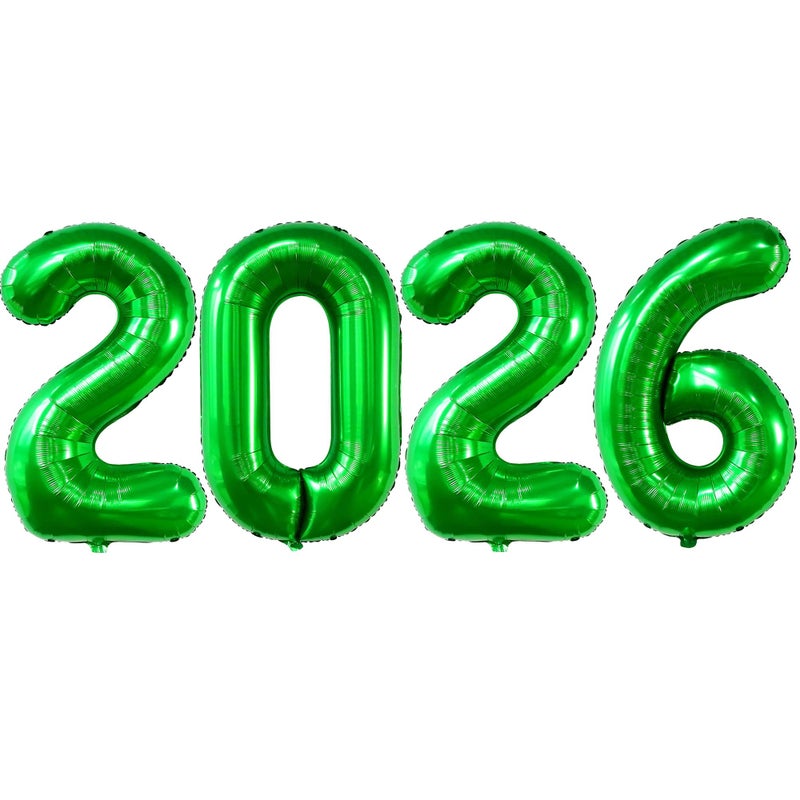 BBPOOL Giant Green 2026 Balloons 40 Large Number 2026 Balloons Helium Mylar Foil Balloons for 2026 New Year Graduation Party Decoration - Image 3