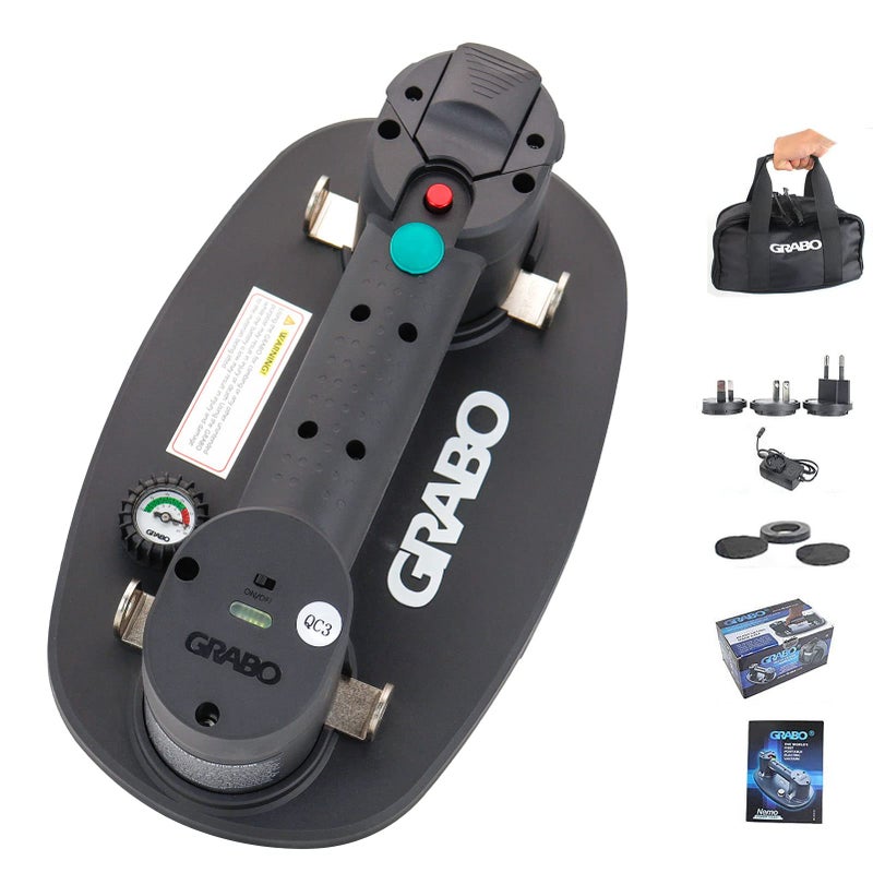 GRABO Nemo Grabo Electric Vacuum Suction Cup Lifter with 375 lb Maximum Load Capacity Includes Battery and Seal