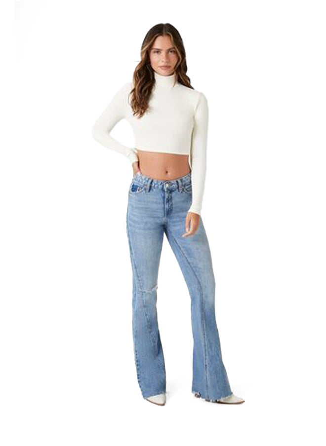 FOREVER 21 - Ribbed Knit Turtleneck Crop Top - Image 1