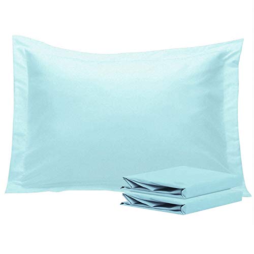 NTBAY Standard Pillow Shams  2 Pack Brushed Microfiber 20x26 Sham Covers  Super Soft and Cozy Wrinkle Fade Stain Resistant 20x26 Inches Oxford Pillowcases Light Blue