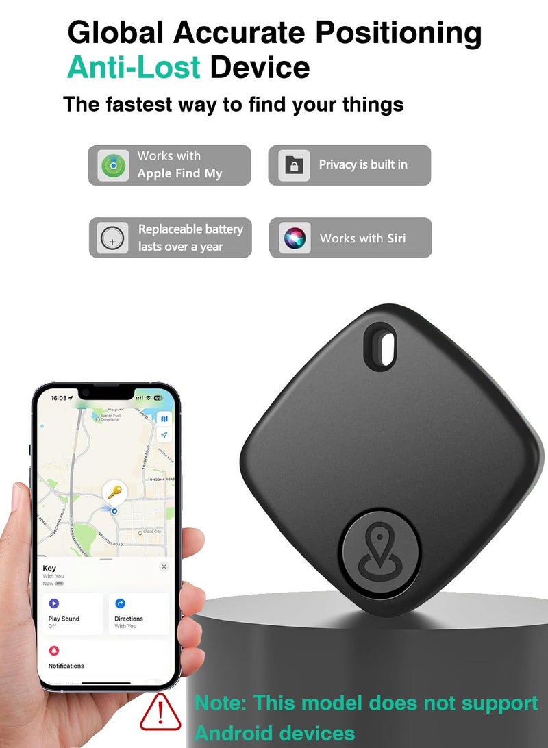Item Locator, xQoops Security Smart Tag Works with Apple Find My (iOS only), Phone Finder, Key Finder Compatible iPhone iPad iWatch Mac, Bluetooth Tracker for Keys Wallets Belongings(1PCS-Black) - Image 2