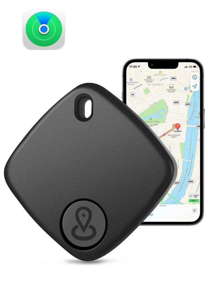 Item Locator, xQoops Security Smart Tag Works with Apple Find My (iOS only), Phone Finder, Key Finder Compatible iPhone iPad iWatch Mac, Bluetooth Tracker for Keys Wallets Belongings(1PCS-Black) - Image 1