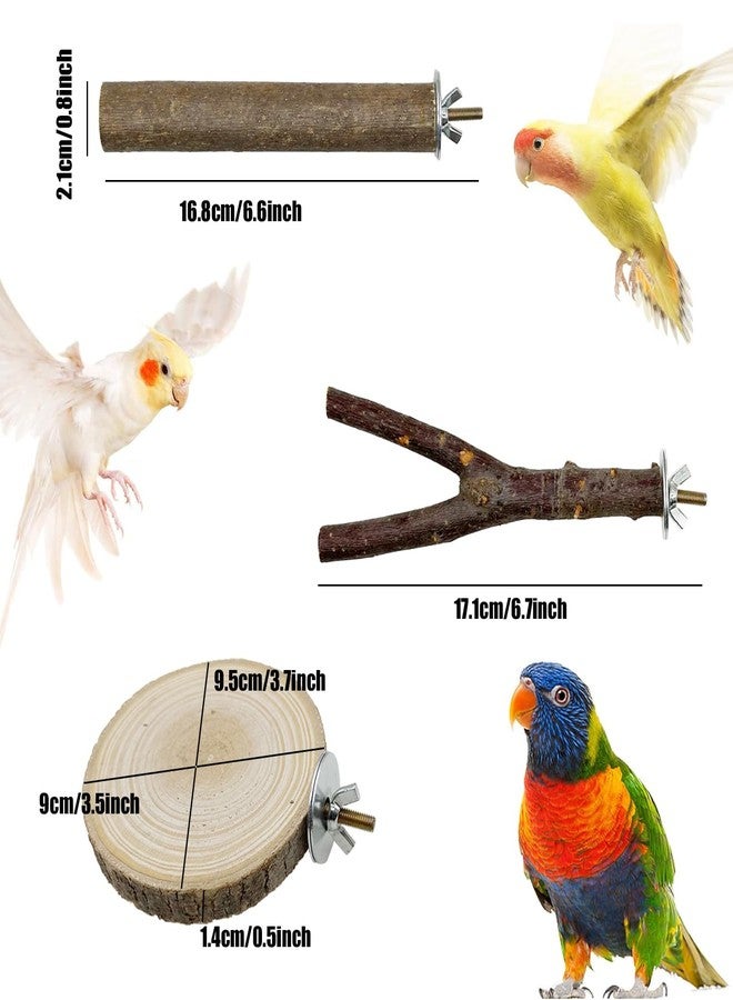 Allazone 3 Style Natural Wood Bird Perches for Parrot, 18 PCS Natural Wooden Perch Bird Stand Parrot Perch Stand Bird Climbing Standing Branches Toy for Birds Budgies Cockatiels Lovebirds - Image 2