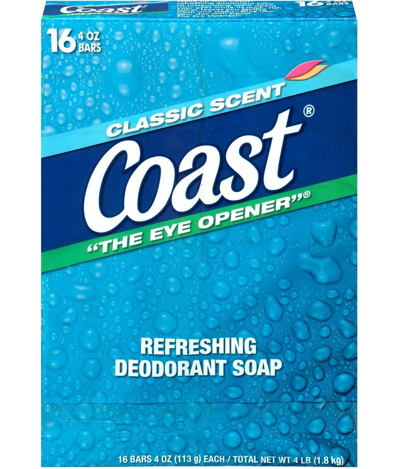Coast Refreshing Deodorant Soap - Bar Soap with Thick Rich Lather - Clean Rinsing Formula for Fresh, Non-Dry Skin - Classic Scent - 16 x 4 oz - Image 3