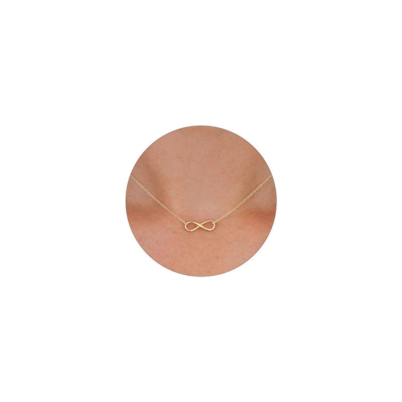 VRIUA Gold Linked Pendant Necklace 14K Gold Plated Dainty Choker Necklace Minimalist Jewelry Everyday for Women - Image 1