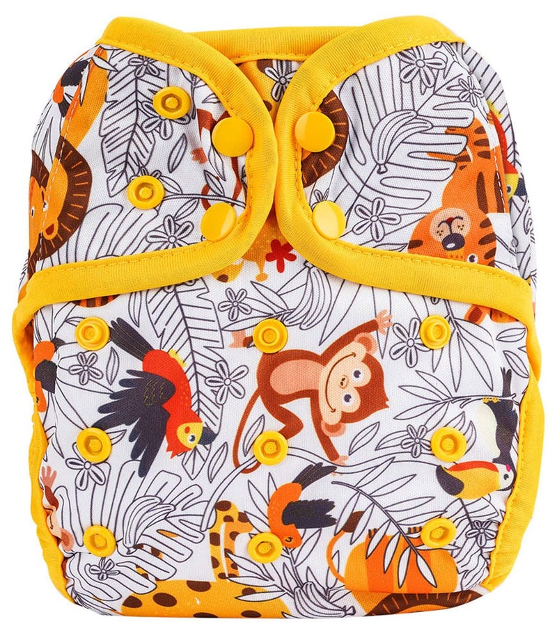 OsoCozy One Size Cloth Diaper Covers - Adjustable Snap Fit & Double Leg Gussets for Baby Boys & Girls from 8-35 Pounds. Use with Prefold, Flat or Fitted Cloth Diapers or Snap-in Inserts. - Image 1