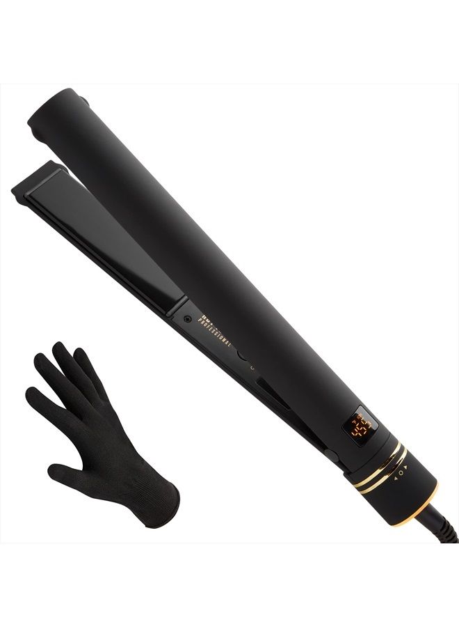 Hot Tools مكواة فرد الشعر Hot Tools Pro Artist Black Gold Evolve Ionic Salon ذات اللمسة النهائية طويلة الأمد لفرد الشعر، (1-1/4 بوصة) - Image 1