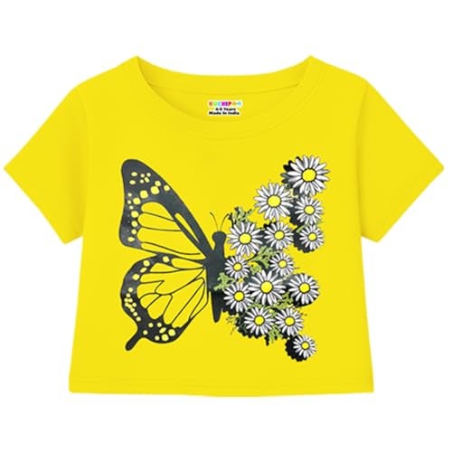 Kuchipoo Girls Crop Top Cotton T-Shirts (KUC-TSHRT-510, 8-9 Years, Multi-Colored) - Image 3
