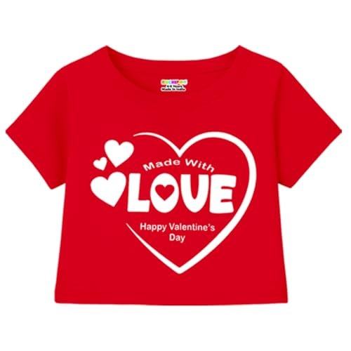 Kuchipoo Girls Crop Top Cotton T-Shirts (KUC-TSHRT-510, 8-9 Years, Multi-Colored) - Image 4