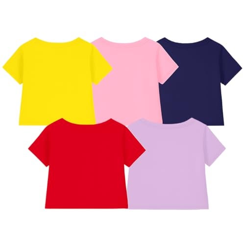 Kuchipoo Girls Crop Top Cotton T-Shirts (KUC-TSHRT-510, 8-9 Years, Multi-Colored) - Image 2