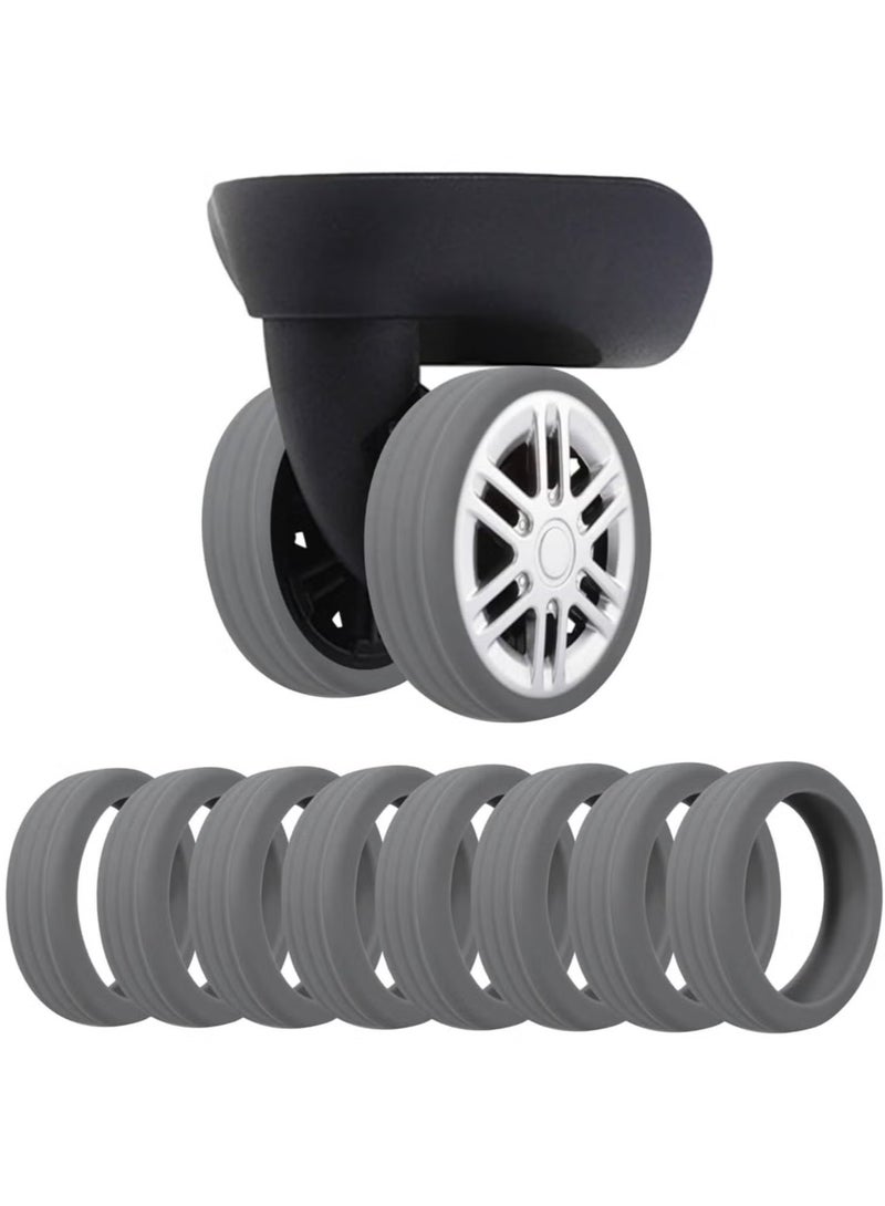 8PCS Luggage Wheel Covers-Carry on Luggage Suitcase Wheels Protector/Luggage Caster Cover for Most 8-Spinner Wheels Luggage Sets,Silicone Case for Suitcases Wheel/Luggage Accessories/Grey, - Image 1