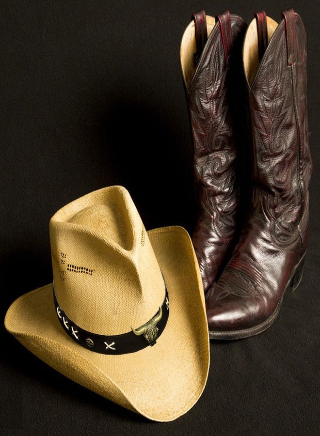 RainFlowwer 10 PCS Leather Cowboy Hat Bands for Men Women Ethnic Western Hat Belts Cowgirl Hatbands Hand Made Replacement Cowboy Supply - Image 3