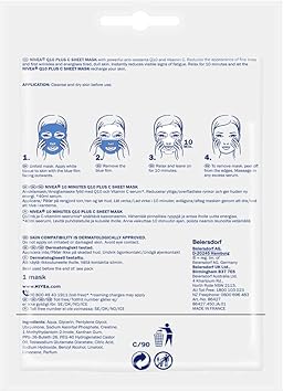 NIVEA Q10 C Power AntiWrinkle Energy Sheet Mask 1 Piece Anti Ageing Moisturiser Mask with Vitamin C Face Mask with Coenzyme Q10 Anti Wrinkle Cream Mask Pack of 4 - Image 2