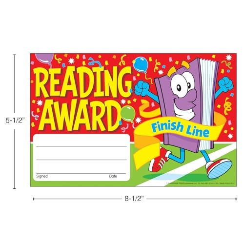Trend Enterprises Trend Reading Award Finish Line Recognition Awards, 5-1/2" x 8-1/2", 30 Count - Image 2