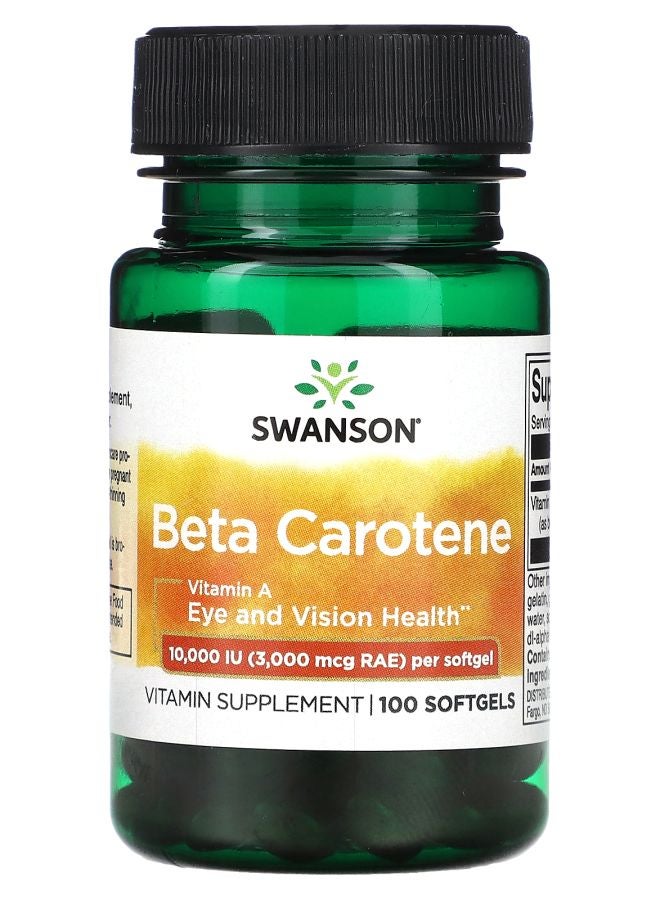 SWANSON Beta Carotene 10000 IU (3000 mcg RAE) 100 Softgels