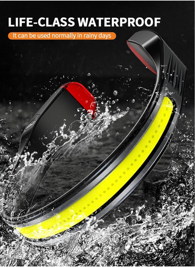 LED Headlamp, Rechargeable Head Lamp & Neck Light with 230° Wide Beam and 5 Modes Lighting, Lightweight Head Lamp and Red Tail Light, Head Flashlight, Outdoor Camping Supplies