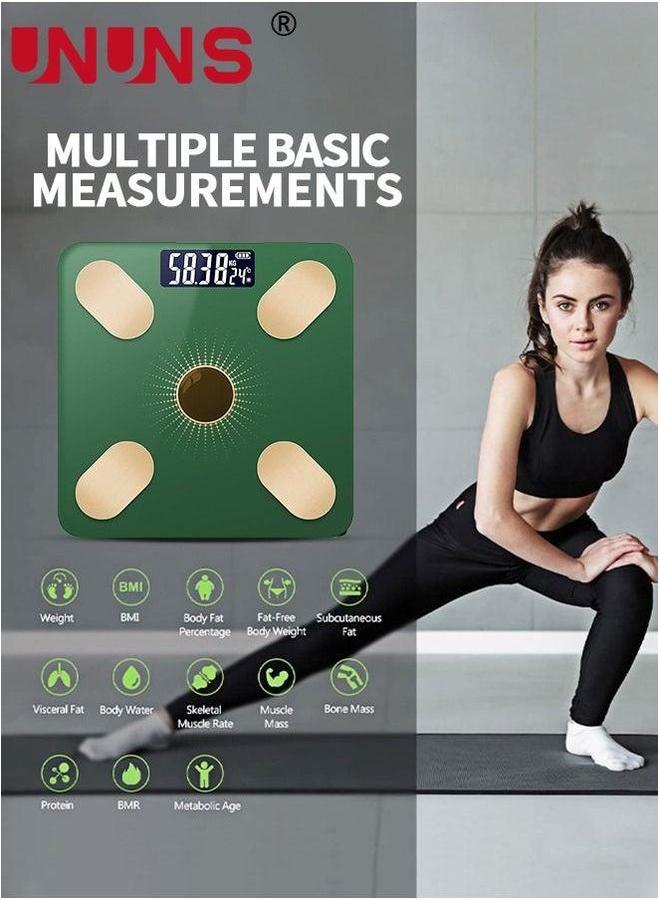 UNUNS Electronic Weight Scale,Bluetooth Smart Body Fat Composition Scales,Solar power supply And Usb Charging,Body Monitors With Smartphone App For Family - Image 2