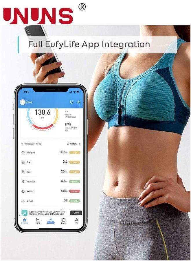 UNUNS Electronic Weight Scale,Bluetooth Smart Body Fat Composition Scales,Solar power supply And Usb Charging,Body Monitors With Smartphone App For Family - Image 4