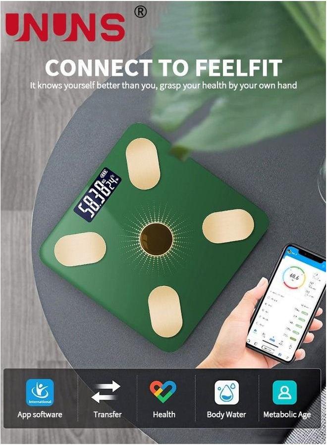 UNUNS Electronic Weight Scale,Bluetooth Smart Body Fat Composition Scales,Solar power supply And Usb Charging,Body Monitors With Smartphone App For Family - Image 3