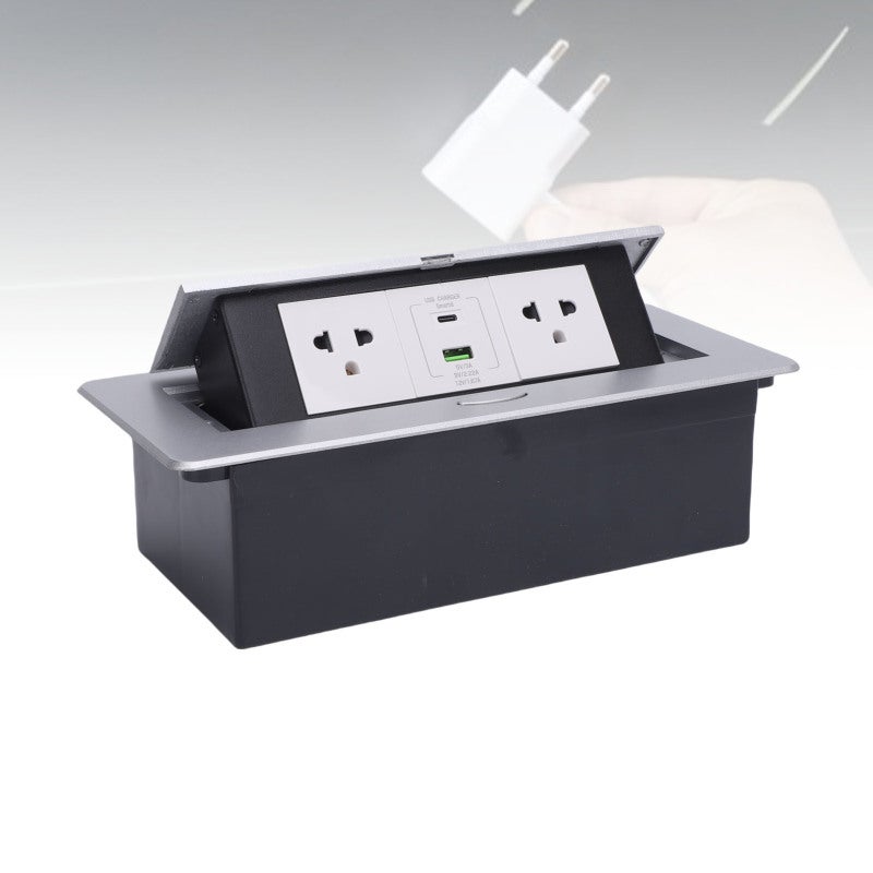 Popup Desk Outlet 20W USB A C Quick Charging Concealed Popup Power Strip for Shopping Malls Home Renovations Dealerships Offices - Image 2