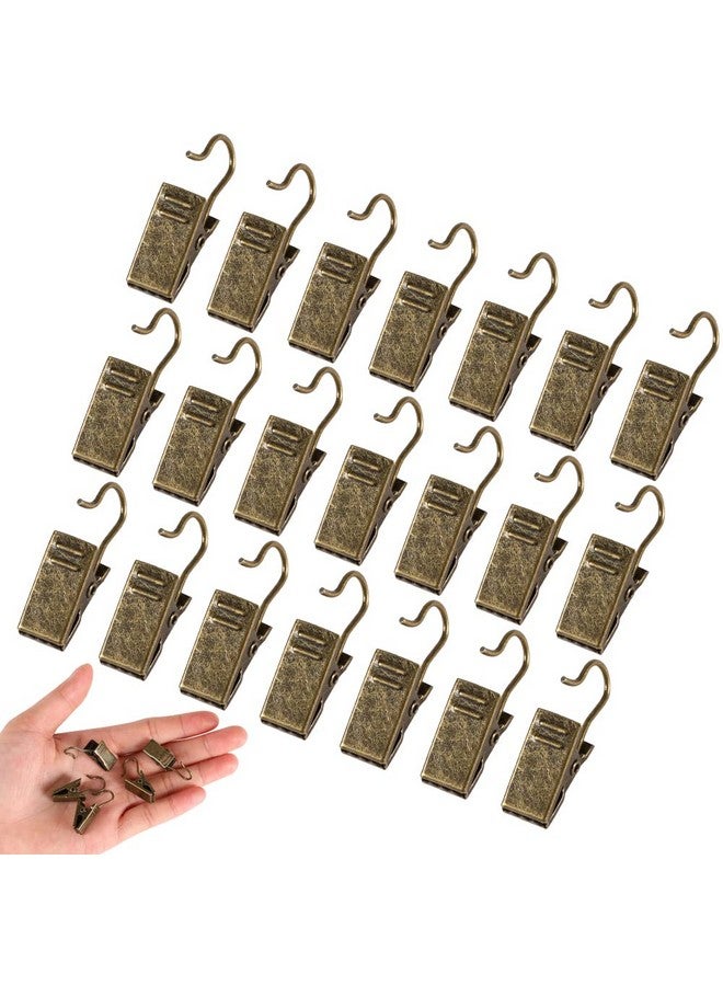 JANYUN 30 Pack Mini Bronze Curtain Clips Heavy-Duty Hook Clip Set for Photos Home Decoration Art Craft Display - Image 1