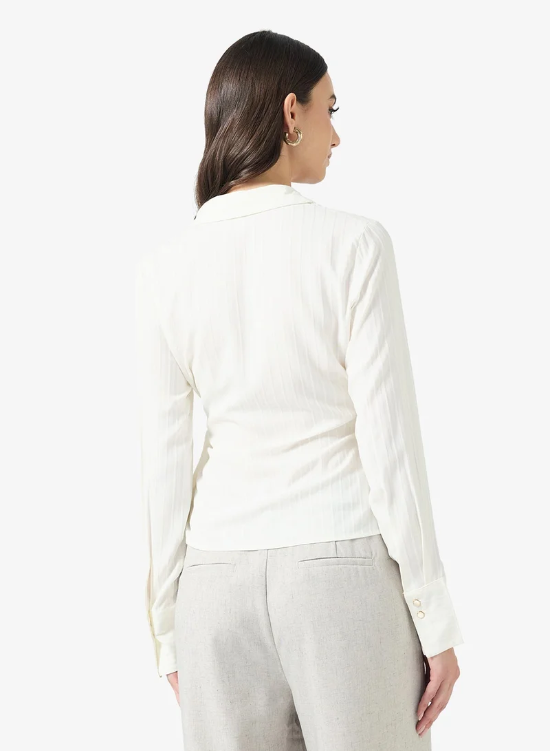 VERO MODA Long Sleeve Woven Wrap Shirt