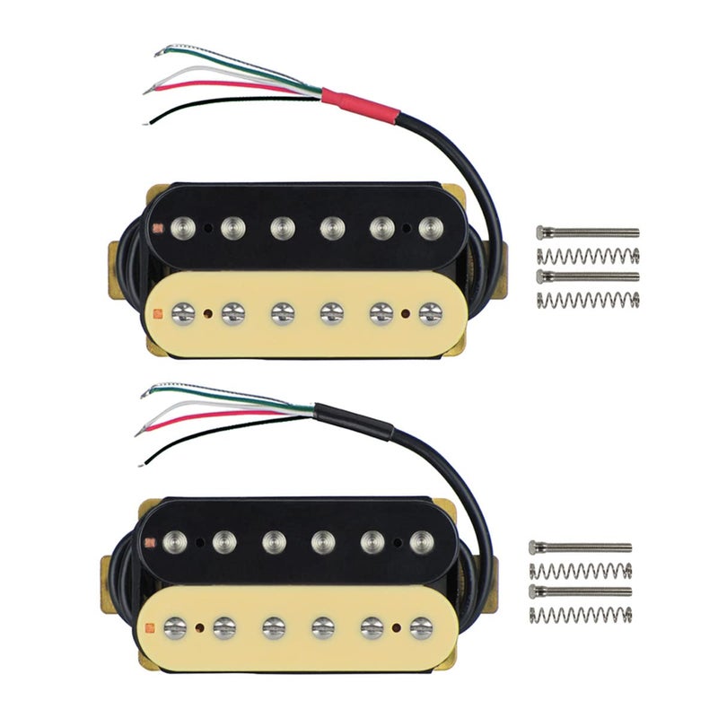 FLEOR Electric Guitar Humbucker Pickups Ceramic Double Coil Guitar Bridge Pickup Neck Pickups SetZebra