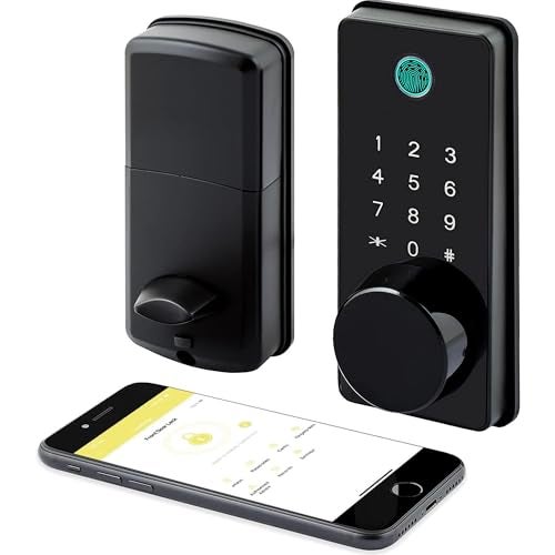 LOCKSTAR® Smart Door Lock • Keyless Entry Deadbolt Door Lock • Multiple Entry Methods – APP • Fingerprint Touch ID • Keypad Code • Card FOB • Traditional Key • Smart Home Devices - Image 1