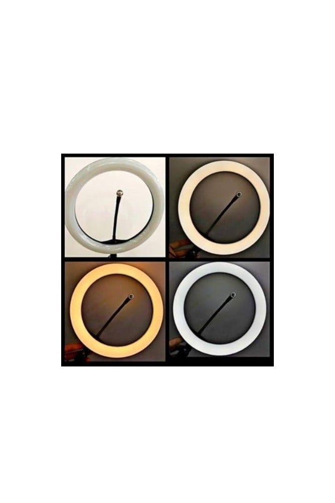 Plastic Ring Light With Four Modes And USB Cable For Mobile 26 CM - Black - Image 2