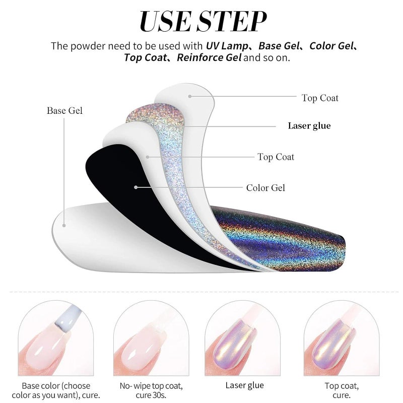 Laser sequin nail polish glue  purple - Image 3
