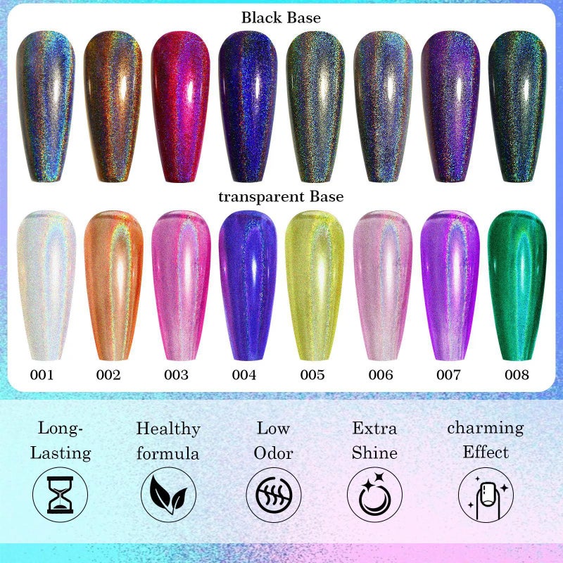 Laser sequin nail polish glue  purple - Image 4