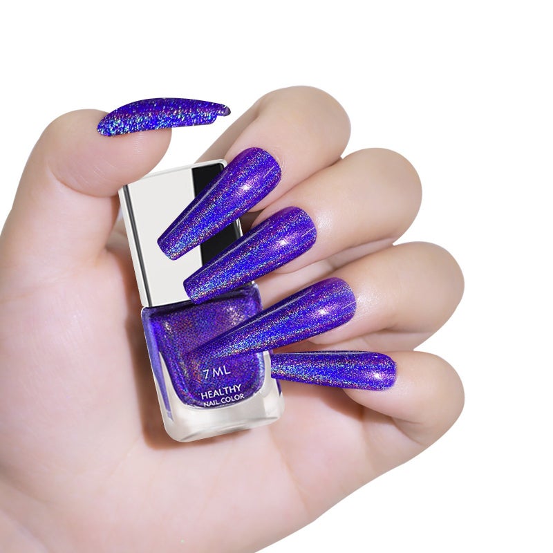 Laser sequin nail polish glue  purple - Image 1