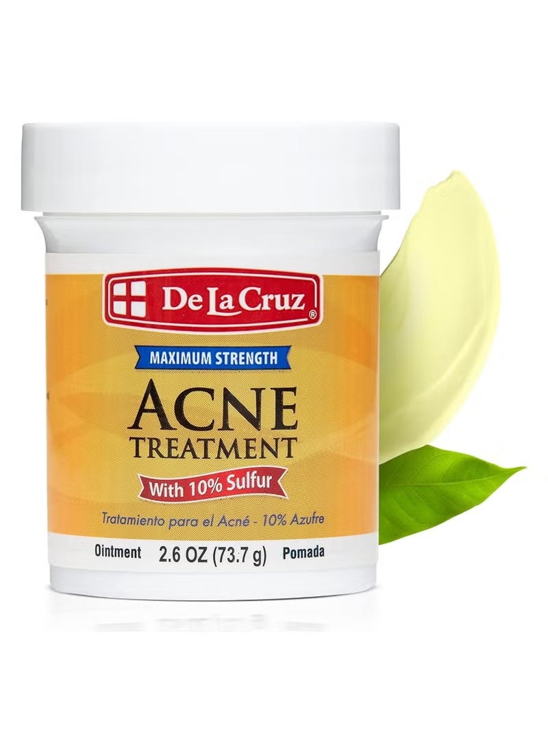 De La Cruz Acne Treatment Ointment with 10% Sulfur(73.7 g)  - Image 1