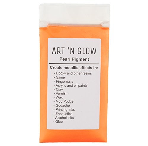 Art 'N Glow Tangerine Mica Powder Pearlescent Pigment for Epoxy Resin and Paint 25g - Image 1