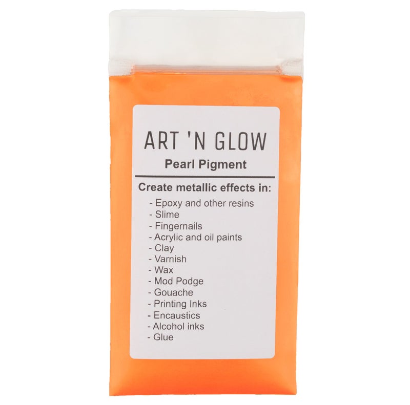 Art 'N Glow Tangerine Mica Powder Pearlescent Pigment for Epoxy Resin and Paint 25g - Image 3