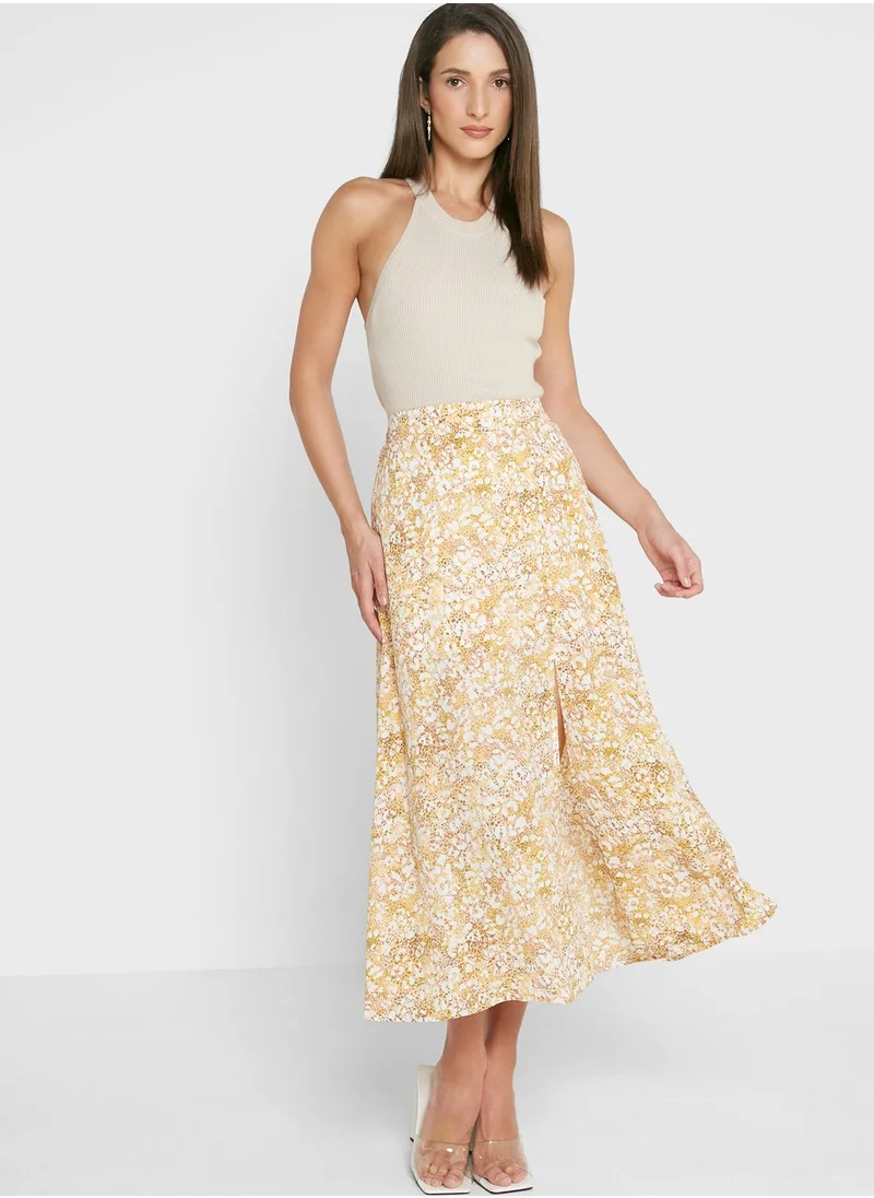 BCBGeneration Printed Asymmetric Skirt