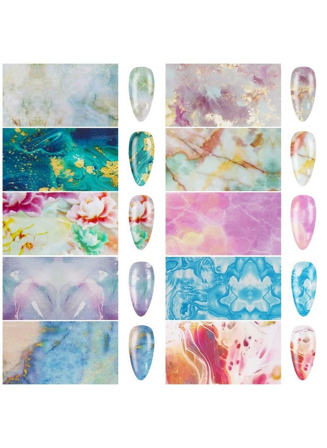 LoveOurHome 30 Sheet Nail Art Foils Flower Marble Holographic Trsnfer Nail Foil Sticker Decals Manicure Decoration Acrylic Tips Supplies For Crafts Nails Design  - Image 2