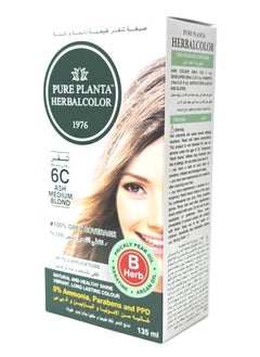 PURE PLANTA Permanent Herbal Hair Colour 6C Ash Medium Blond 135ml  - Image 3