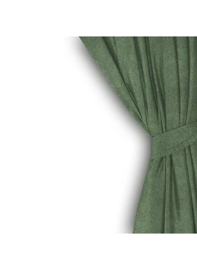 Naguib Selim Curtains House Ashly Semi Leather Soft Velour Fabric Steel Grommets For Living Rooms 1 Piece-140 x 280 cm  - Image 3