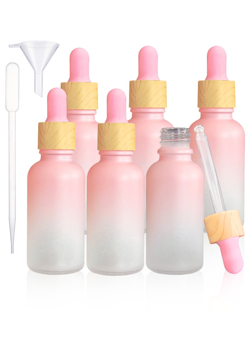 MIXDE 6 Pcs 1oz Glass Dropper Bottle,With 1 Funnel & 1 Silicone Dropper,Travel Perfume Cosmetic Container,Travel Bottles - Image 1