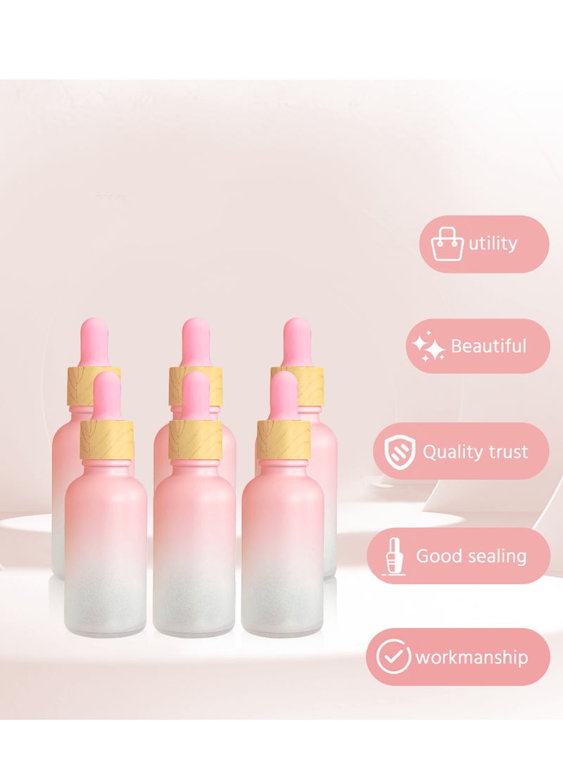 MIXDE 6 Pcs 1oz Glass Dropper Bottle,With 1 Funnel & 1 Silicone Dropper,Travel Perfume Cosmetic Container,Travel Bottles - Image 2