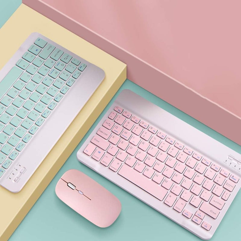 كلاراكو لوحة مفاتيح لاسلكية صغيرة تعمل بالبلوتوث مقاس 10 بوصات لأجهزة iPad وApple وiPhone وTablet Smart مقاس 10 بوصات باللون الأبيض - Image 5