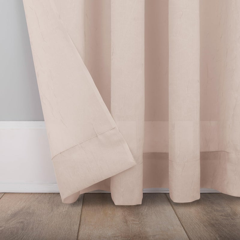 No. 918 Erica Crushed Sheer Voile Rod Pocket Curtain Panel, 51" x 84", Whisper Pink - Image 4