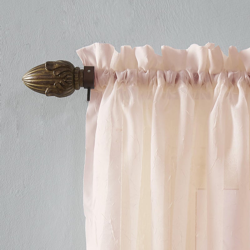 No. 918 Erica Crushed Sheer Voile Rod Pocket Curtain Panel, 51" x 84", Whisper Pink - Image 2