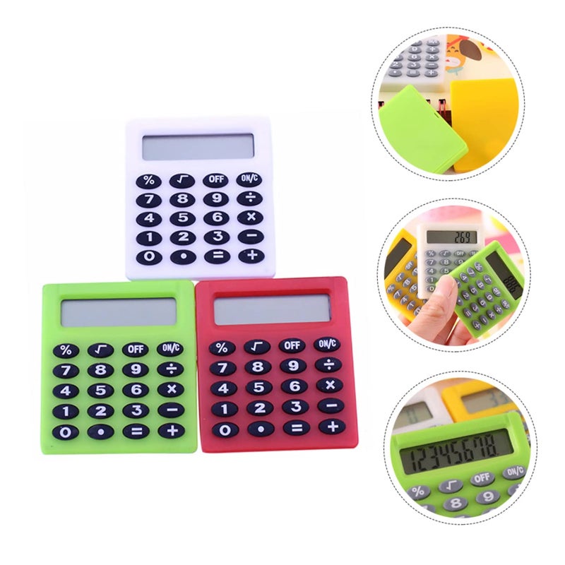 3 Pack Mini Calculator for Students Portable Plastic Arithmetic Calculator for Classroom Exam Random Color - Image 5