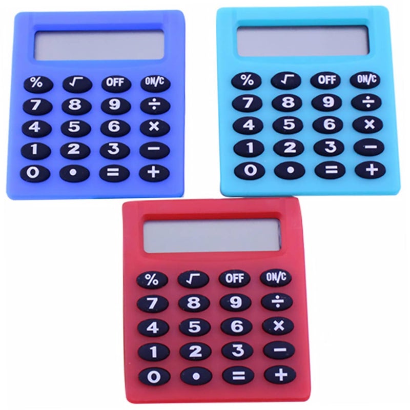 3 Pack Mini Calculator for Students Portable Plastic Arithmetic Calculator for Classroom Exam Random Color - Image 2