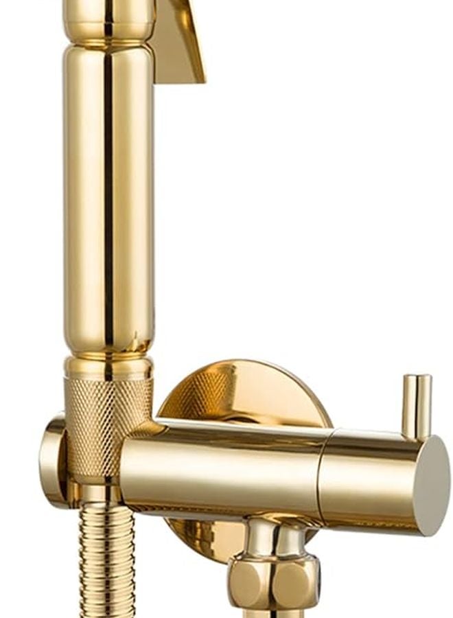 رأس بخاخ مرحاض محمول من النحاس مع خرطوم لغسل الحفاضات والحيوانات الأليفة والنظافة النسائية - Image 1